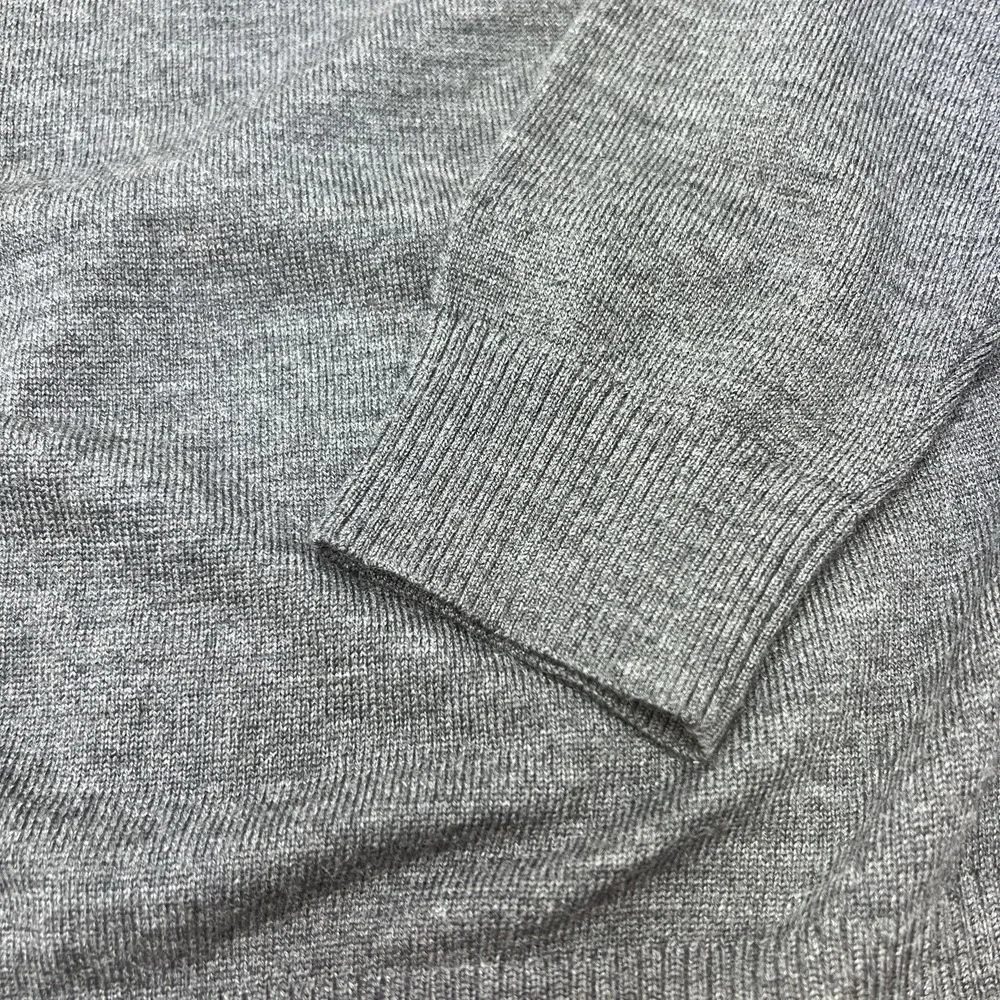 Banana Republic 100% Italian Merino Fine Wool Baruffa Sweater Mens L Gray Preppy